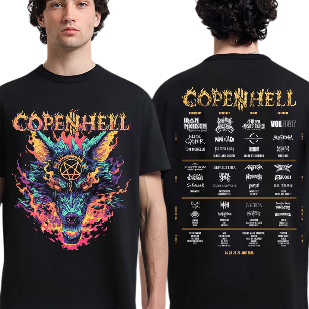 Copenhell Festival 2026 Merch Wolf Pentagram Lineup T-Shirt Gifts For ...