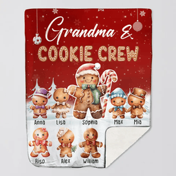 Personalized Grandma & Cookie Crew Sherpa or Fleece Blanket Printed HTHHN23608