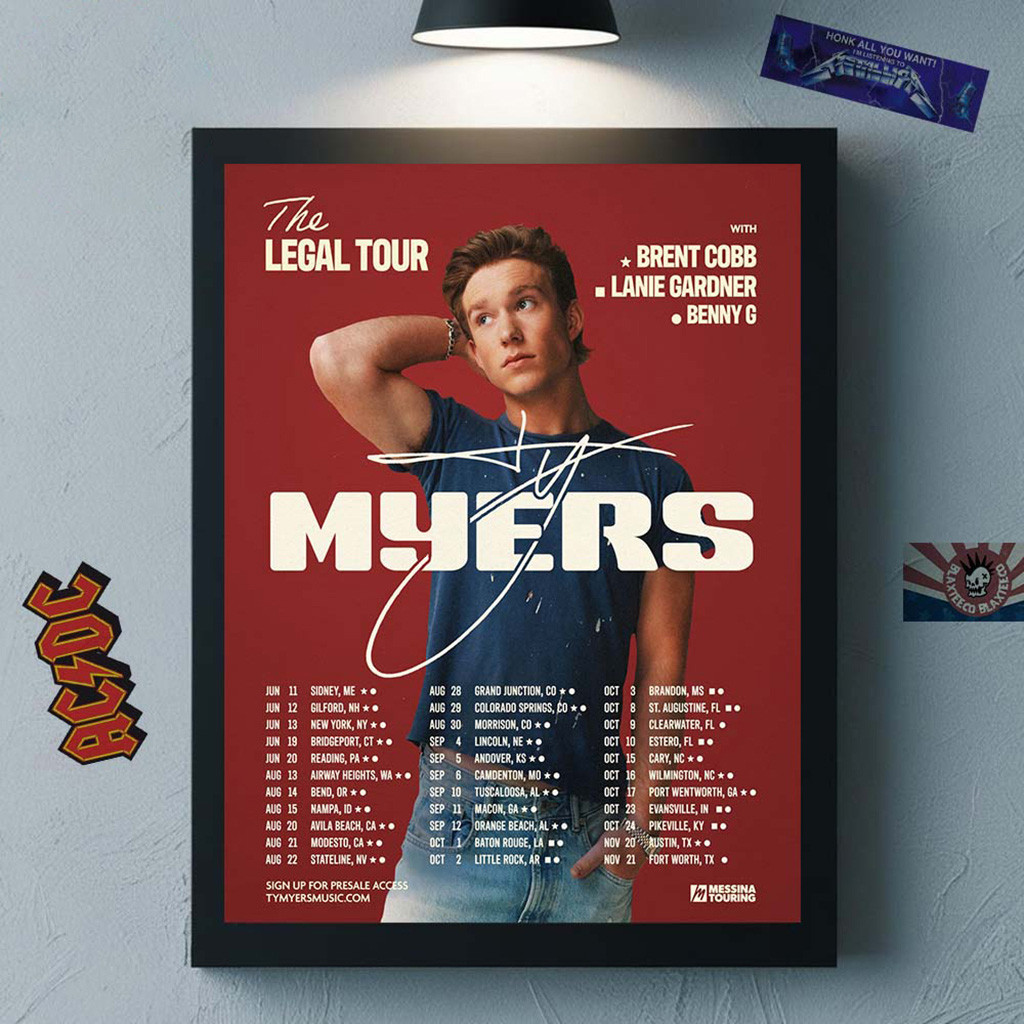 Ty Myers The Legal Tour 2026 North America City Dates Poster Wall Art ...