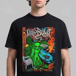 Limp Bizkit Merch Alien Middle Finger Nashville Concert T-Shirt Limp Bizkit Concert Apparel