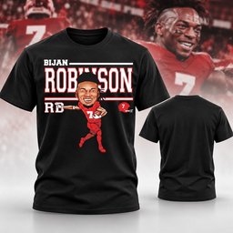 Atlanta Falcons Merch Bijan Robinson Number 7 Running Back T-Shirt Falcons Game Day Apparel