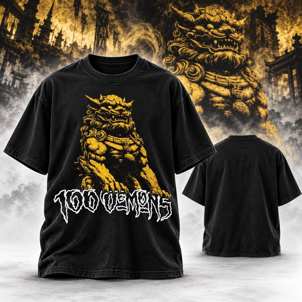 100 Demons Merch Guardian Lion Death Before Dishonor Bloodshed T-Shirt 100 Demons Fans Gifts