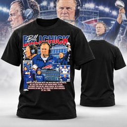 New England Patriots Merch Bill Belichick Six Super Bowl Titles T-Shirt Best Football Gifts