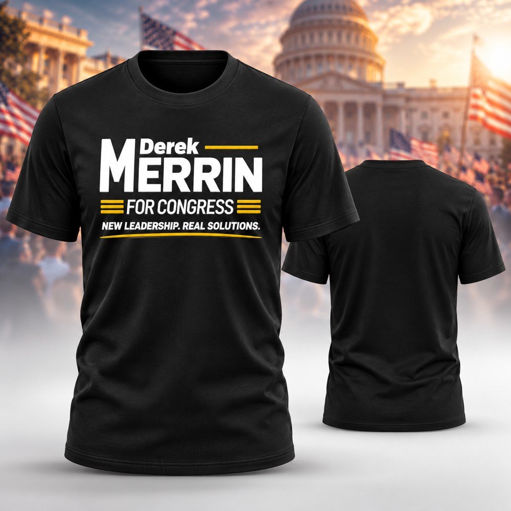 Derek Merrin For Congress T-Shirt 2026 New Leadership Real Solutions Campaign Shirt Gift Ideas