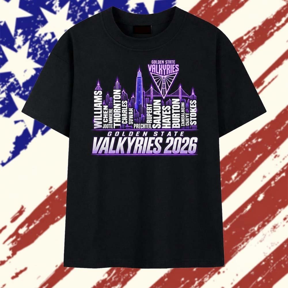 Golden State Valkyries Merch 2026 City Skyline Graphic T-Shirt Valkyries Game Day Clothing