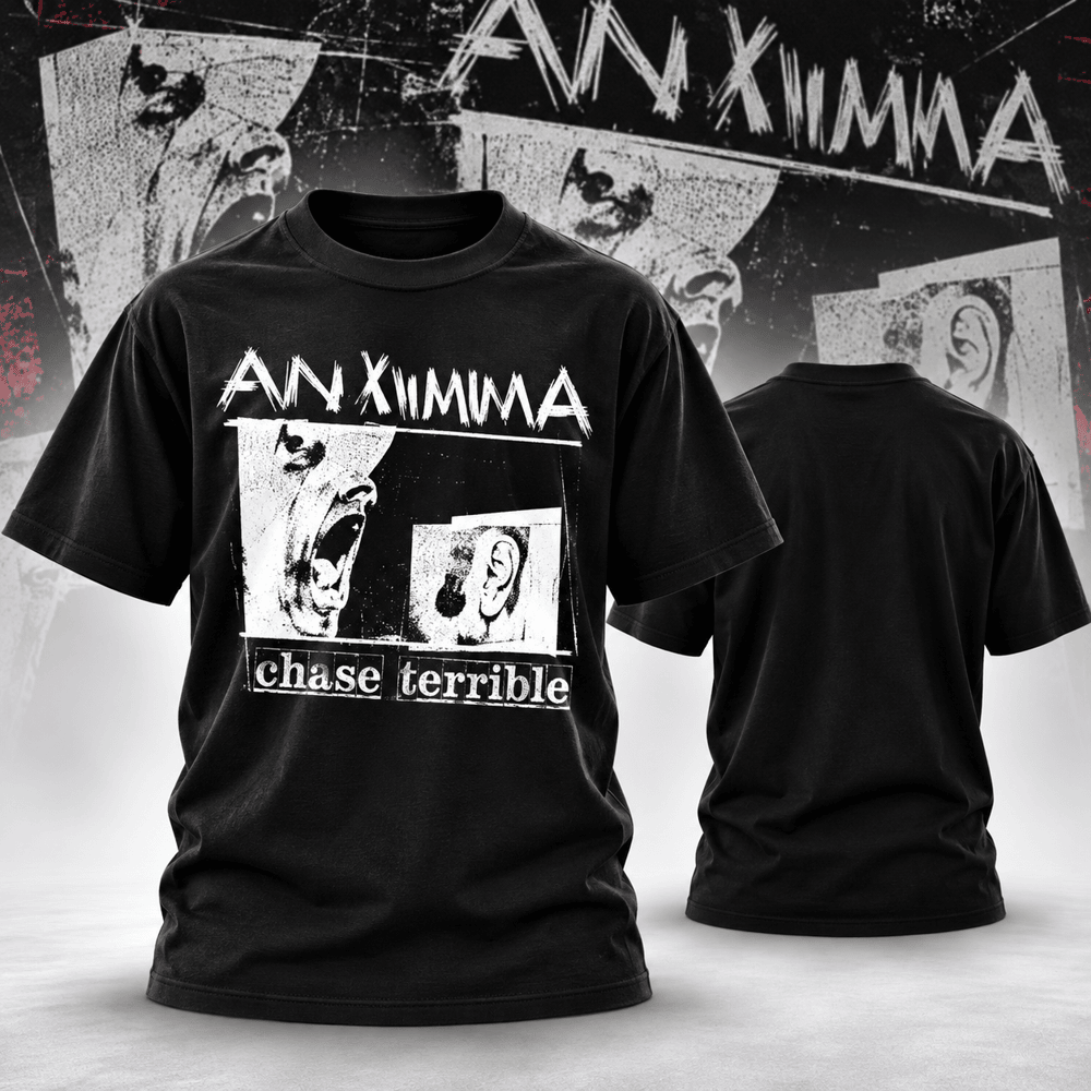 An Ximma Chase Terrible Screaming Face Black Punk Rock Music T-Shirt Streetwear Apparel