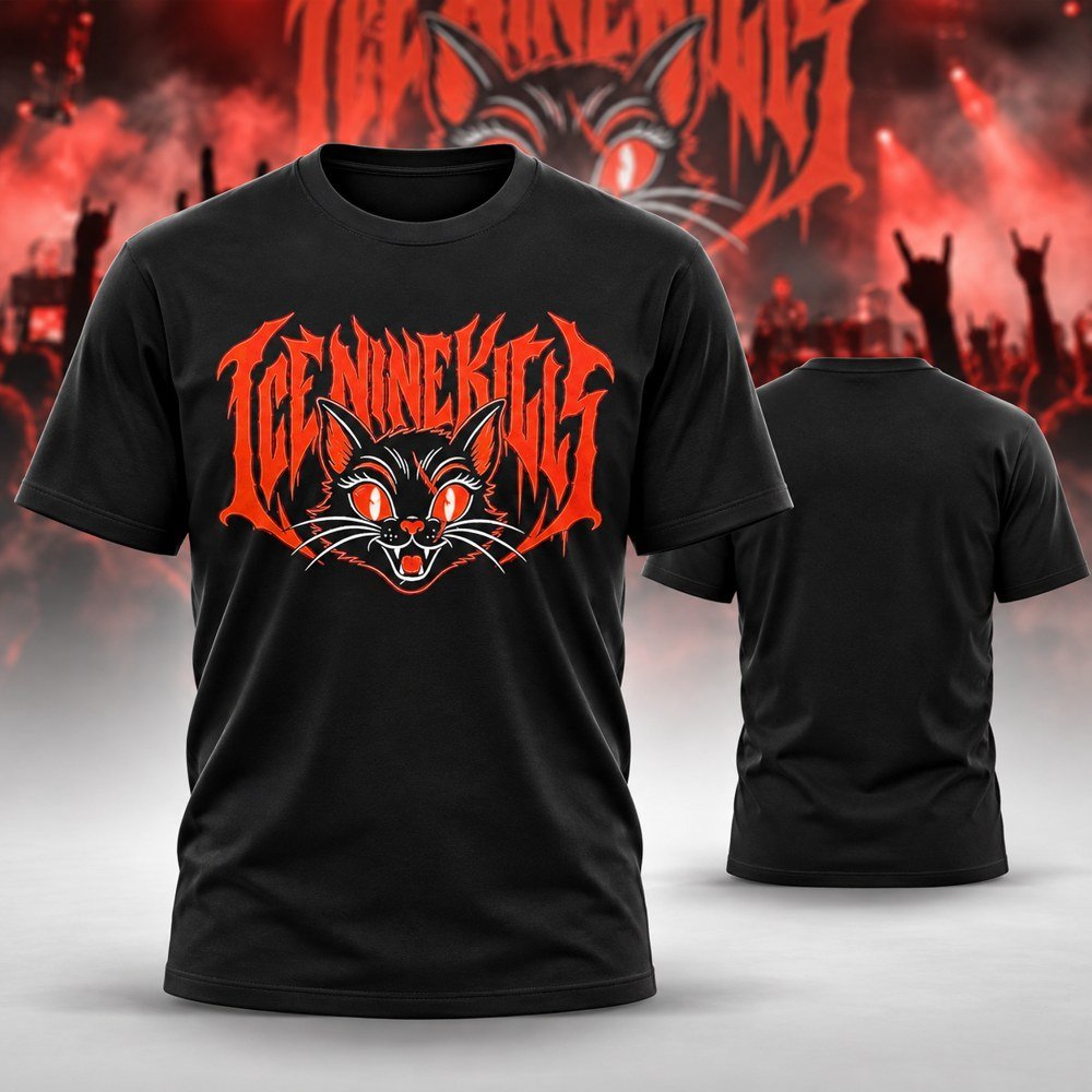 Ice Nine Kills Merch Collection Logo Cat 2026 T-Shirt Ice Nine Kills Fan Apparel