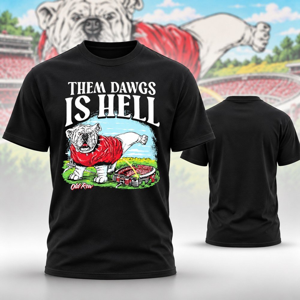 Georgia Bulldogs Merch Old Row Them Dawgs Is Hell T-Shirt Bulldogs Football Game Day Outfit