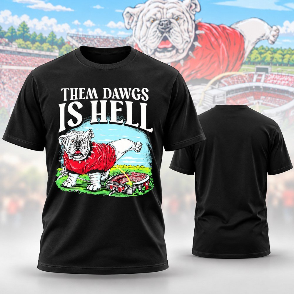 Georgia Bulldogs Merch Old Row Them Dawgs Is Hell T-Shirt Gifts For Bulldogs Football Fans