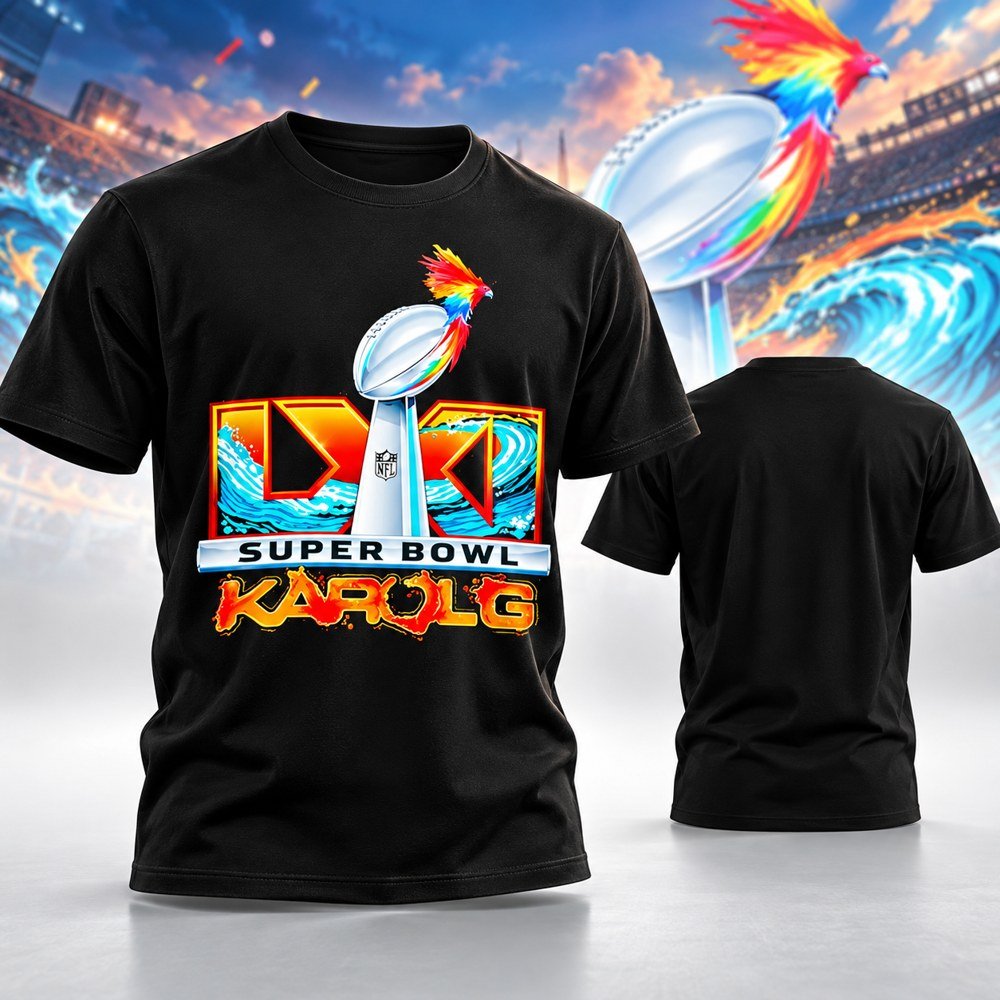 Karol G Merch X Super Bowl LIX Football T-Shirt Game Day Apparel Gifts For Karol G Fans