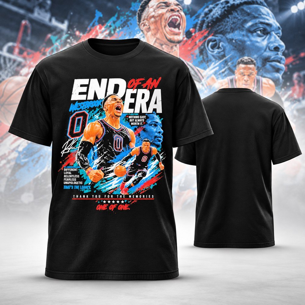 Russell Westbrook LA Lakers End Of An Era T-Shirt Russell Westbrook Retirement Tribute Shirt