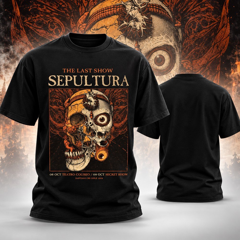 Sepultura Merch The Last Show Santiago De Chile Farewell Tour T-Shirt Sepultura Tour Outfit