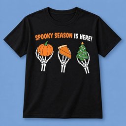 Spooky Season Is Here Pumpkin Pie Christmas Tree T-Shirt Urban Clothing Gifts For Him