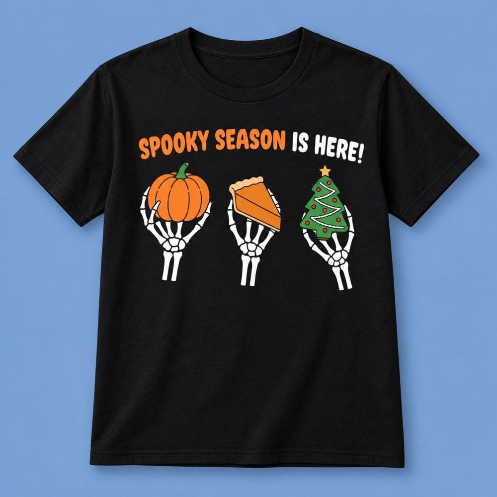 Spooky Season Is Here Pumpkin Pie Christmas Tree T-Shirt Urban Clothing Gifts For Him