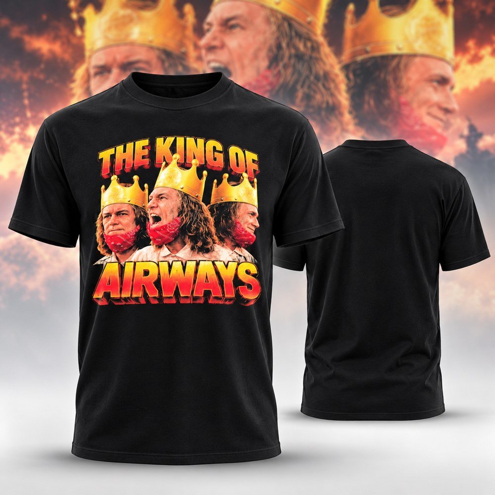 Burger King Crown Man The King Of Airways T-Shirt Funny Meme Clothing Gifts For Meme Lovers