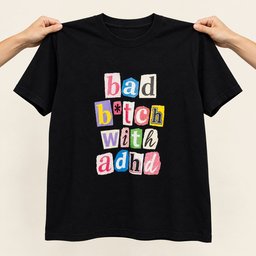 Paris Hilton Merch Bad Bitch With ADHD T-Shirt Urban Clothing Gifts For ADHD Friend