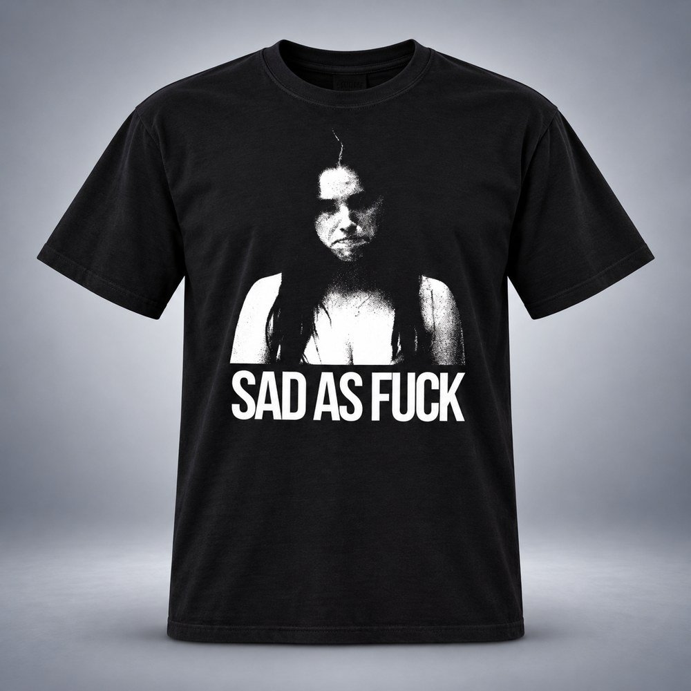Obsession Merch Sad As Fck Frowning Nikki T-Shirt Nikki Freeman Graphic Clothing Gift Ideas