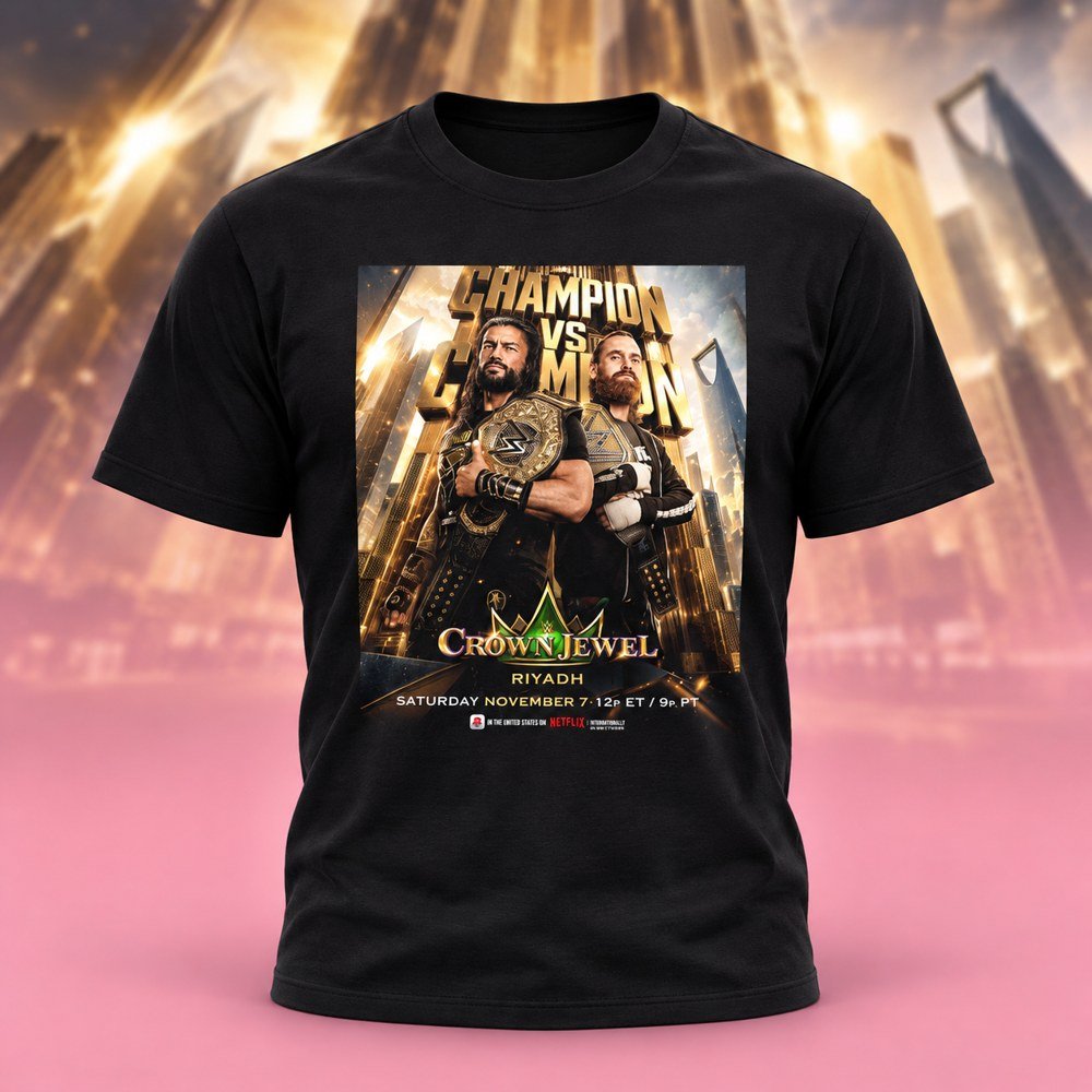 WWE Crown Jewel Merch Riyadh Roman Reigns Vs Sami Zayn T-Shirt WWE Apparel Gift Ideas