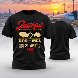 San Francisco 49Ers Merch Faithful Melbourne Game 2026 T-Shirt 49Ers Faithful Gifts