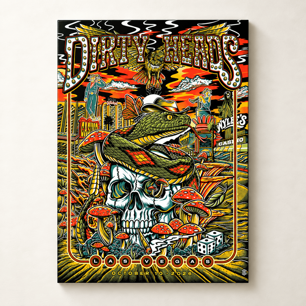 Dirty Heads Merch Dirty Heads Las Vegas Psychedelic Snake Skull Concert Poster Gifts Ideas