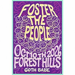 Foster The People Merch Foster The People Goth Babe Forest Hills 2026 Concert Poster Home Decor