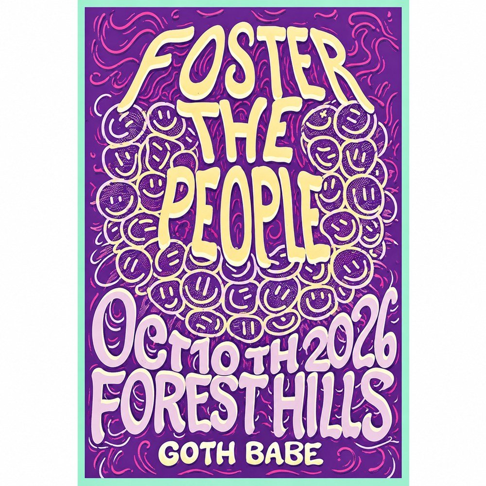 Foster The People Merch Foster The People Goth Babe Forest Hills 2026 Concert Poster Home Decor