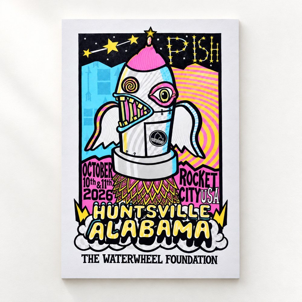 Phish Merch Fall Tour 2026 Huntsville The Waterwheel Foundation Poster Phishheads Gifts