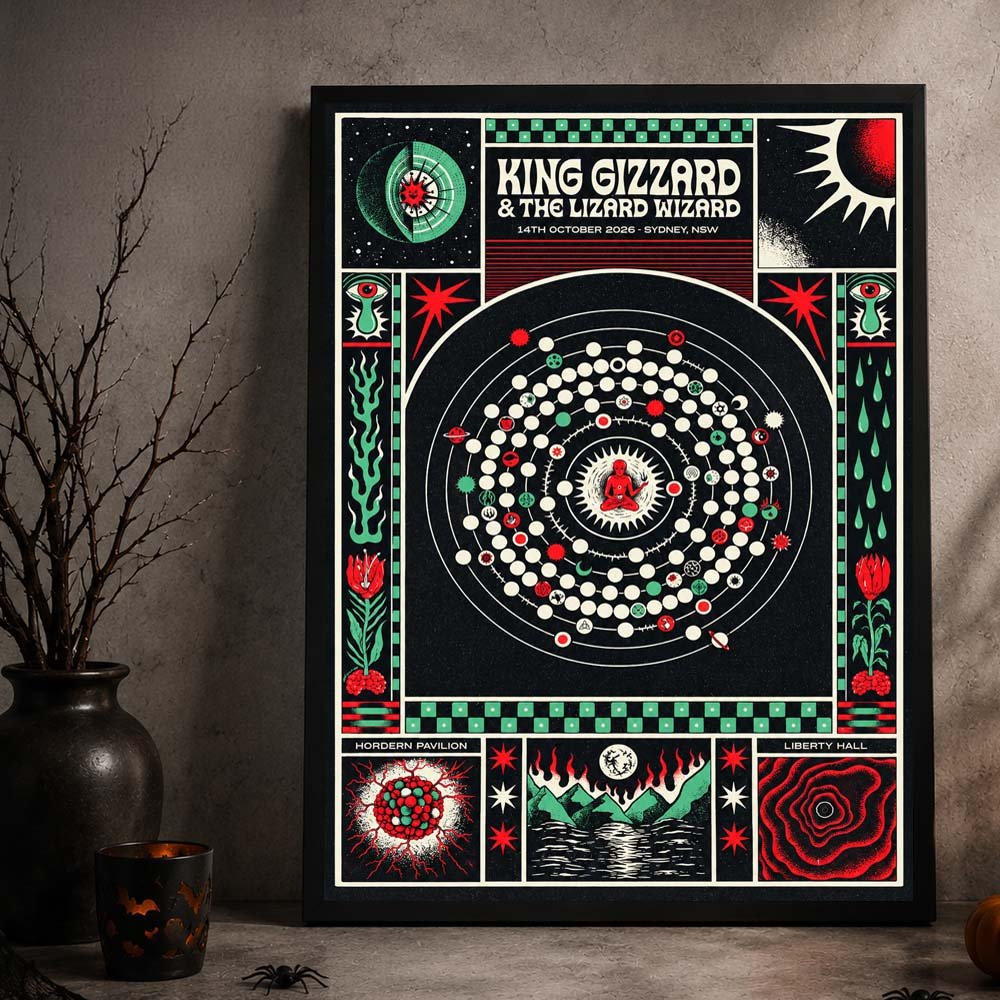 King Gizzard And The Lizard Wizard Sydney NSW Event Poster Home Decor Gift Ideas