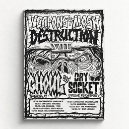 Ghoul Merch Weapons Of Mosh Destruction VII Ghoul Dry Socket Tour Poster Wall Art Decor