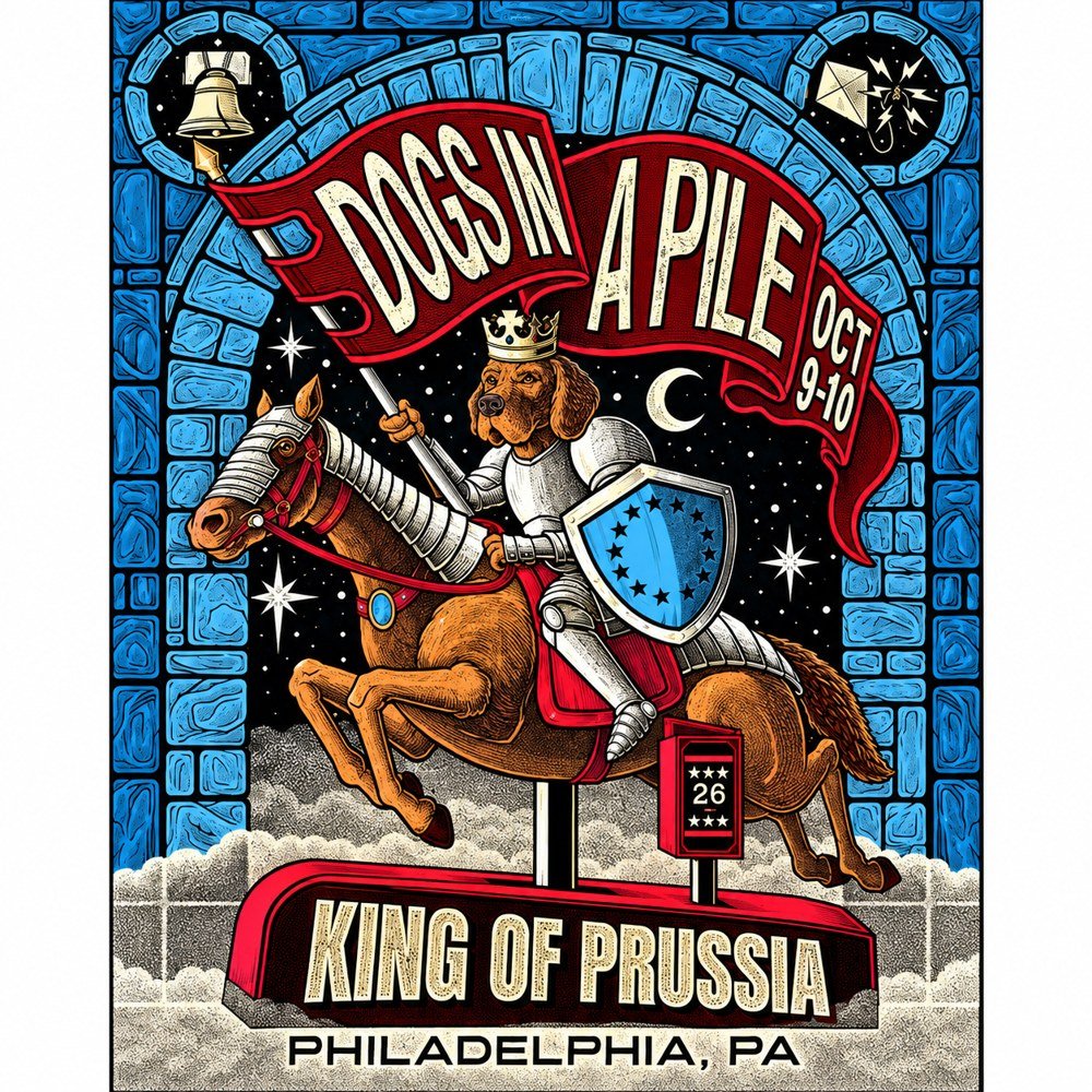 Dogs In A Pile Merch King Of Prussia Philadelphia PA Concert Poster Dogs In A Pile Lovers Gifts