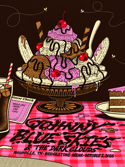 Johnny Blue Skies And The Dark Clouds Bridgestone Arena Ice Cream Concert Poster Home Decor