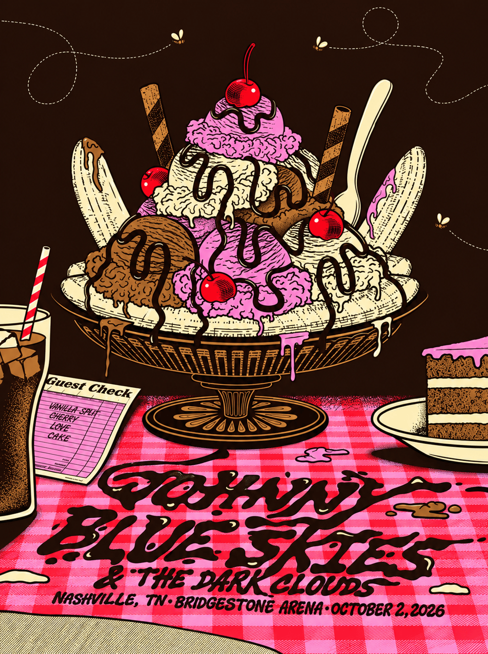 Johnny Blue Skies And The Dark Clouds Bridgestone Arena Ice Cream Concert Poster Home Decor