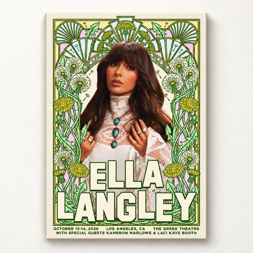 Ella Langley Merch The Greek Theatre Botanical Portrait Poster Gifts For Ella Fellas