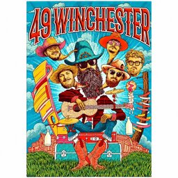 49 Winchester Merch Fall Tour 2026 Pine Creek Lodge Six Headed Busker Poster Wall Art Decor