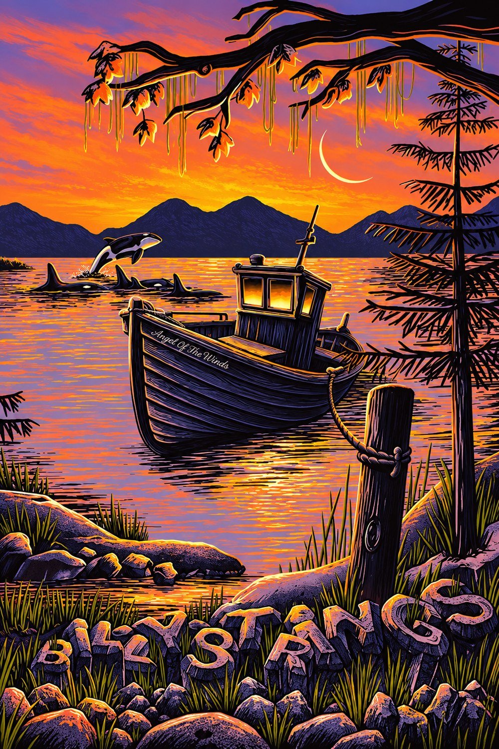 Billy Strings Merch Night 2 Angel Of The Winds Arena In Everett Poster Billy Strings Fans Gifts