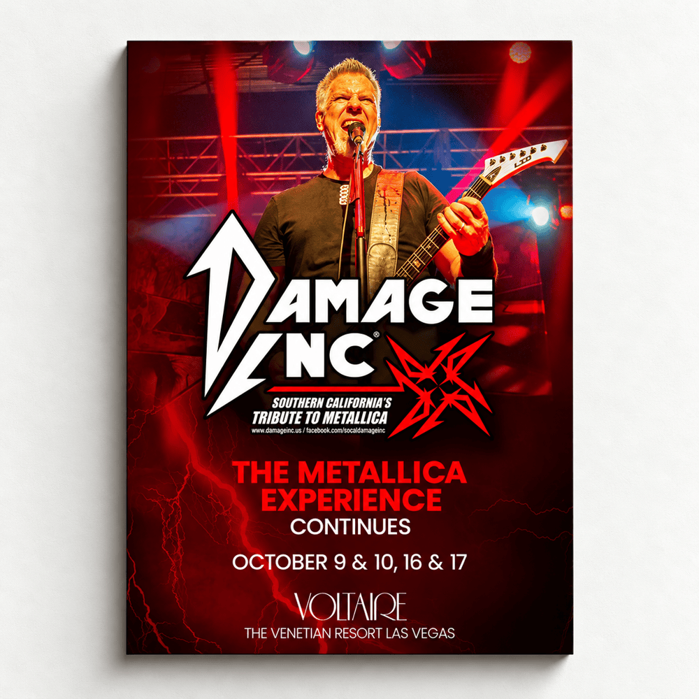 Metallica Merch Damage Inc Metallica Tribute Las Vegas Red Concert Poster Gifts For Metalheads