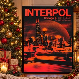 Interpol Chicago Il The Salt Shed Fairgrounds Poster Interpol Merch Gifts For Rock Lovers
