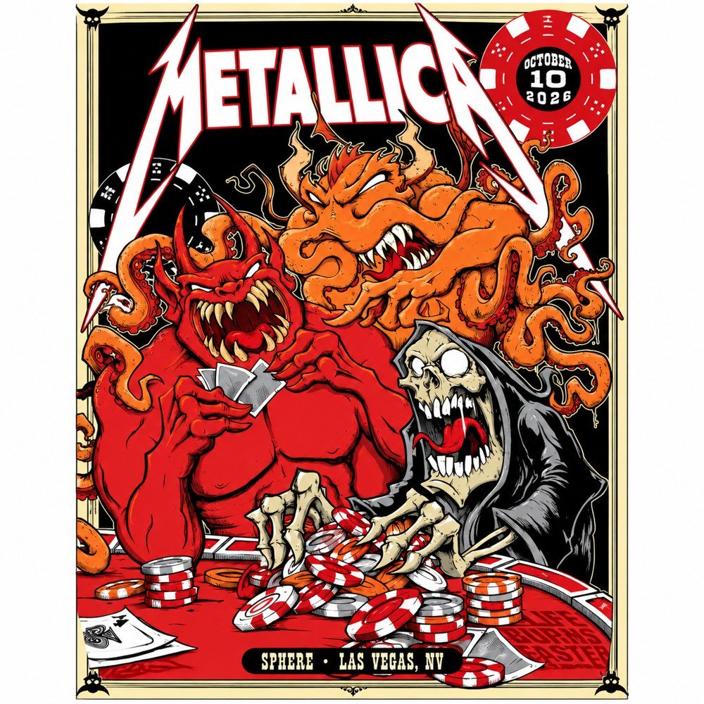 Metallica Sphere Vegas Night 2 Life Burns Faster Poster Metallica Merch Metalheads Gifts