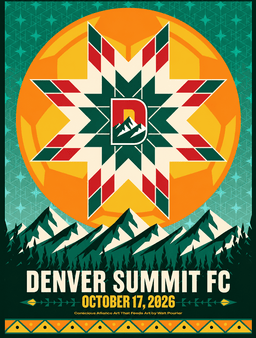 Denver Summit FC Merch Colorado Mountain Sunrise Geometric Star Soccer Match Poster