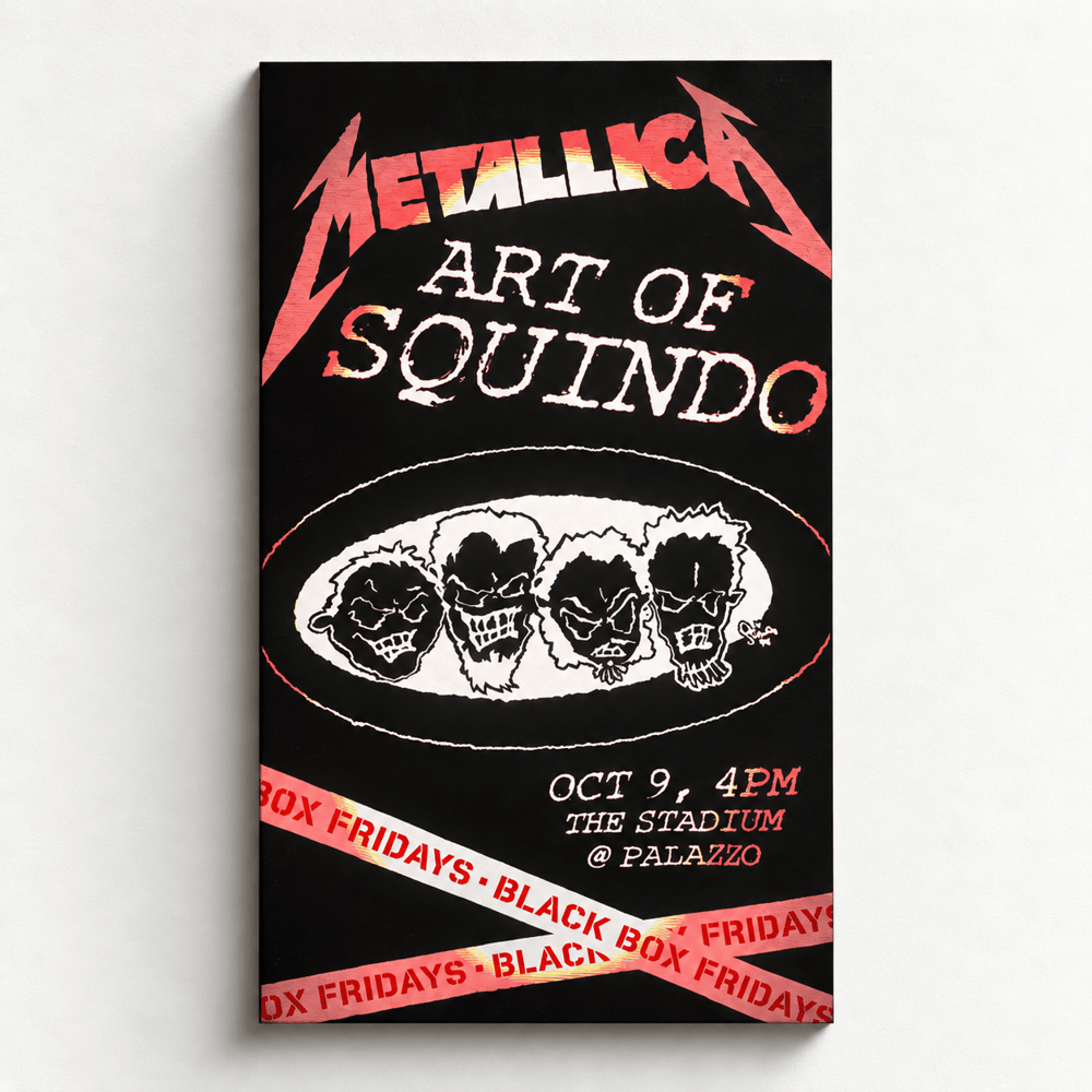 Metallica Merch Art Of Squindo Metallica Four Skulls Black Box Fridays Poster Gift Ideas