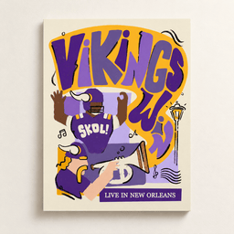 Minnesota Vikings Merch Vikings Win Live In New Orleans Purple Gold Football Fan Art Poster