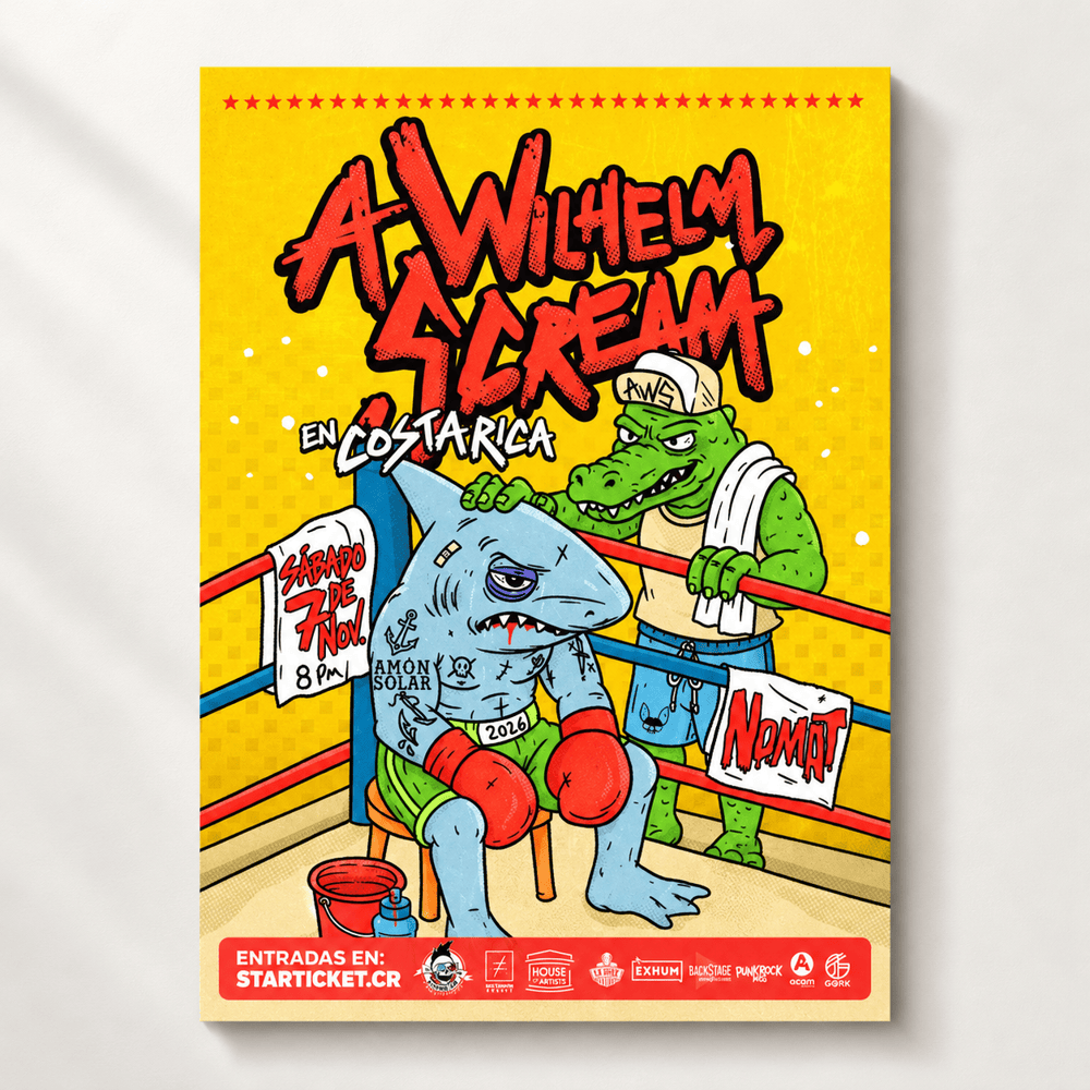 A Wilhelm Scream Merch Concert Live Show Punk Rock Shark And Alligator Poster Wall Art Decor