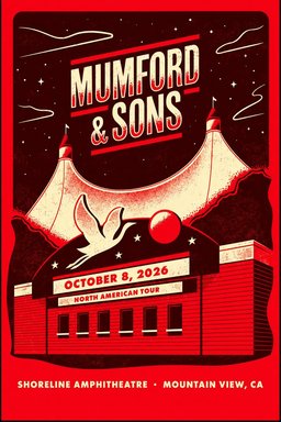 Mumford And Sons Merch North American Tour Shoreline Amphitheatre Poster Home Decor