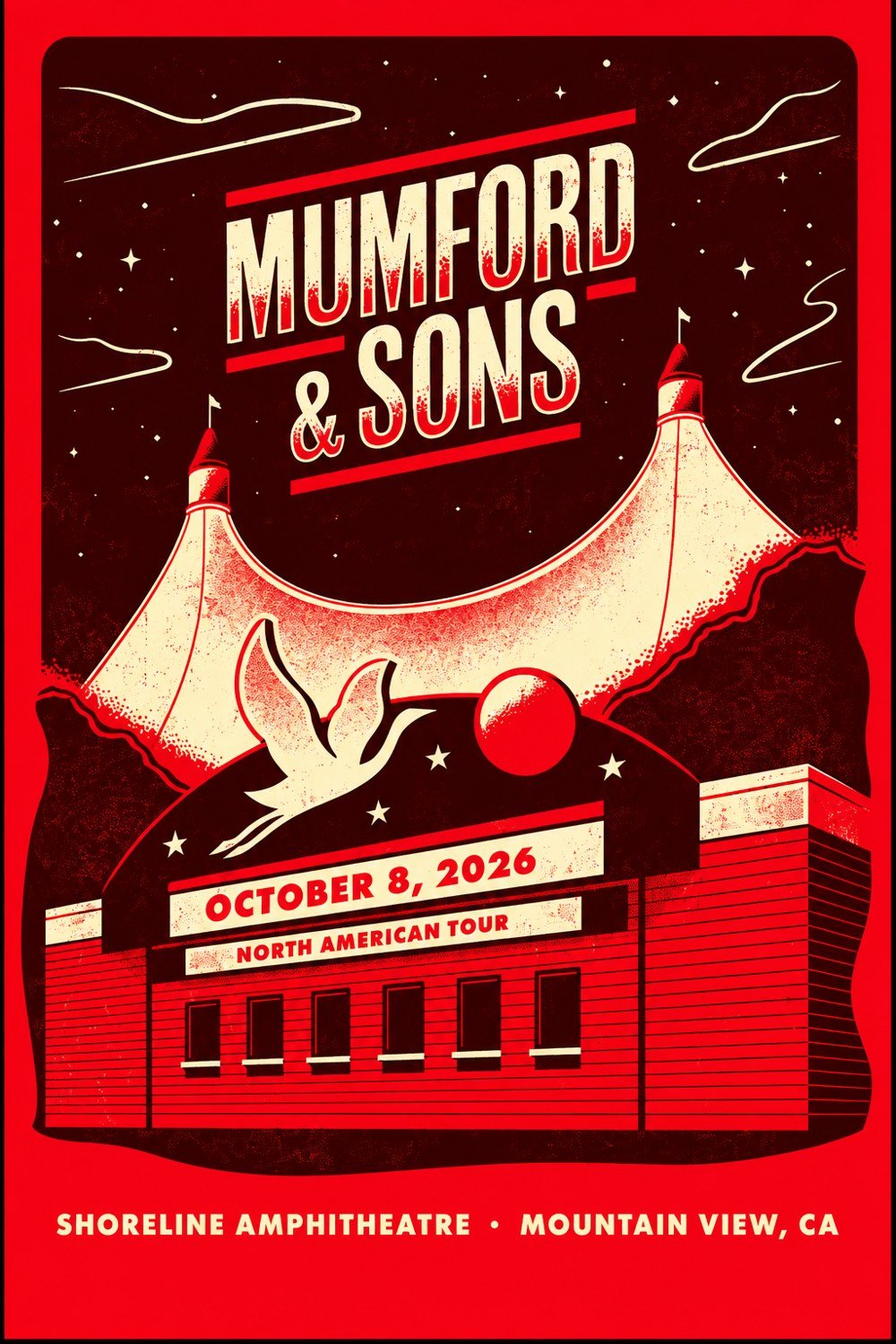 Mumford And Sons Merch North American Tour Shoreline Amphitheatre Poster Home Decor