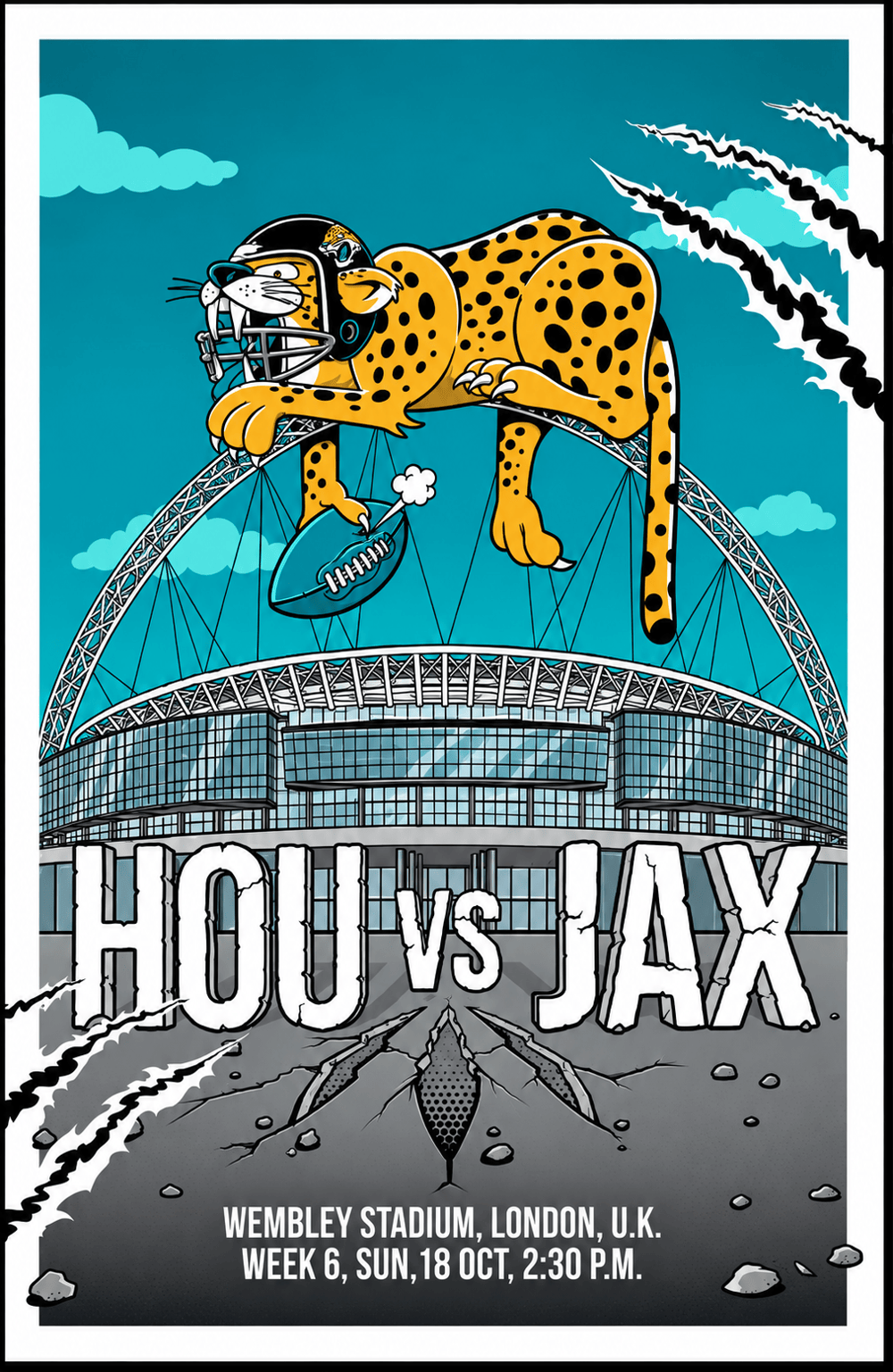 Houston Texans Vs Jacksonville Jaguars London Games Wembley Stadium Poster Home Decor Ideas