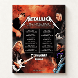 Metallica Merch M72 World Tour 2027 North America Red Concert Poster Metallica Lovers Gifts