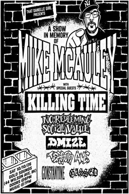 A Show In Memory Of Mike McAuley Killing Time Gold Sounds Poster Wall Hanging Decor