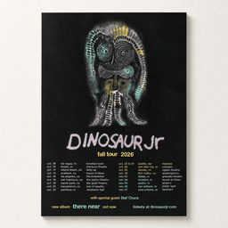 Dinosaur Jr Merch There Near Fall Tour 2026 Psychedelic Black Poster Gifts For Dinosaur Jr Fans