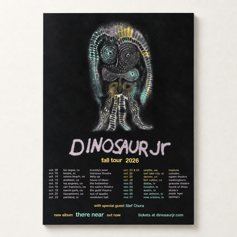 Dinosaur Jr Merch There Near Fall Tour 2026 Psychedelic Black Poster Gifts For Dinosaur Jr Fans