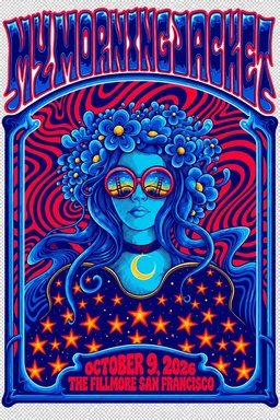 My Morning Jacket Fillmore Residency San Francisco Blue Night Poster My Morning Jacket Merch
